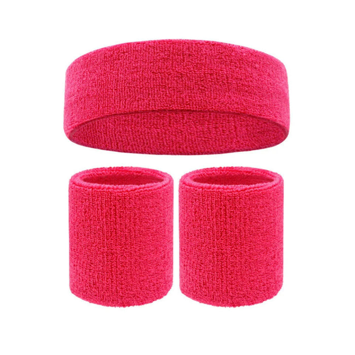 3 Piece Sports Headband & Wristband Set For Men & Women