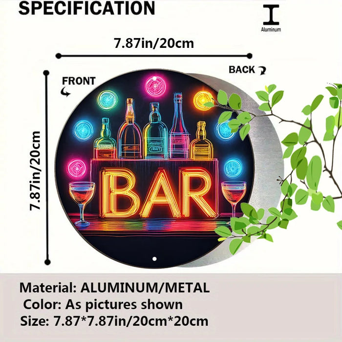 Retro Round Bar Sign For Cafe Or Beach House Decor