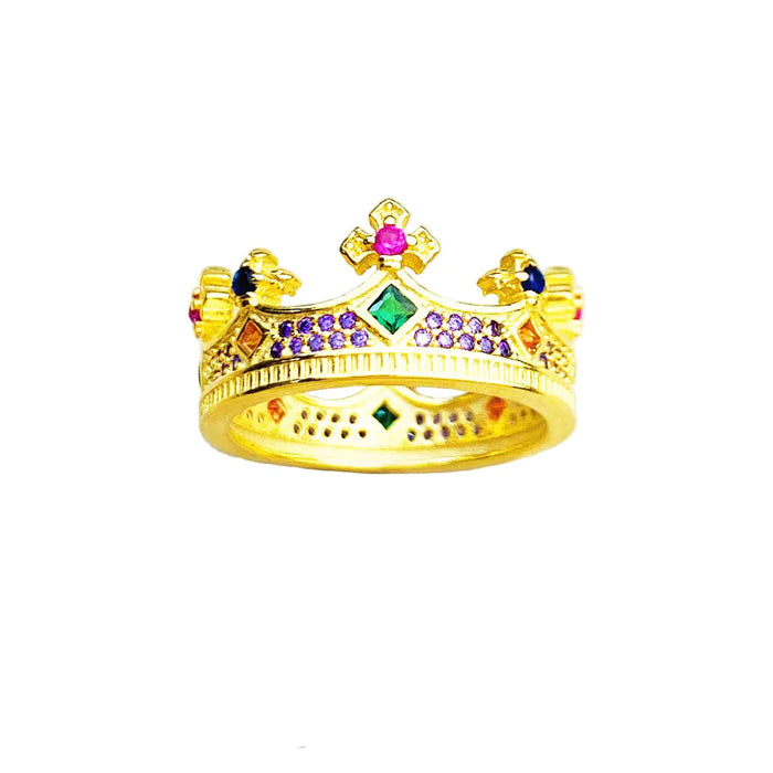 925 Sterling Silver Queen Crown Ring Majestic European Design For Women