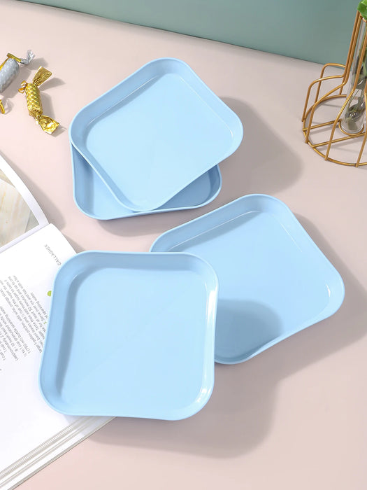 4 / 8 / 12 Piece Reusable Light Blue Snack Plates