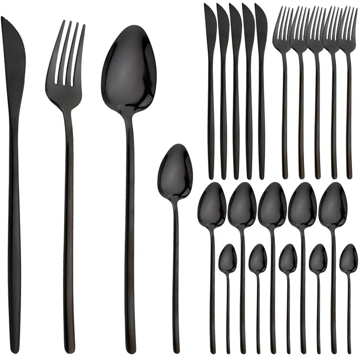 24 Piece Stainless Steel Cutlery Set For Kitchen Dining