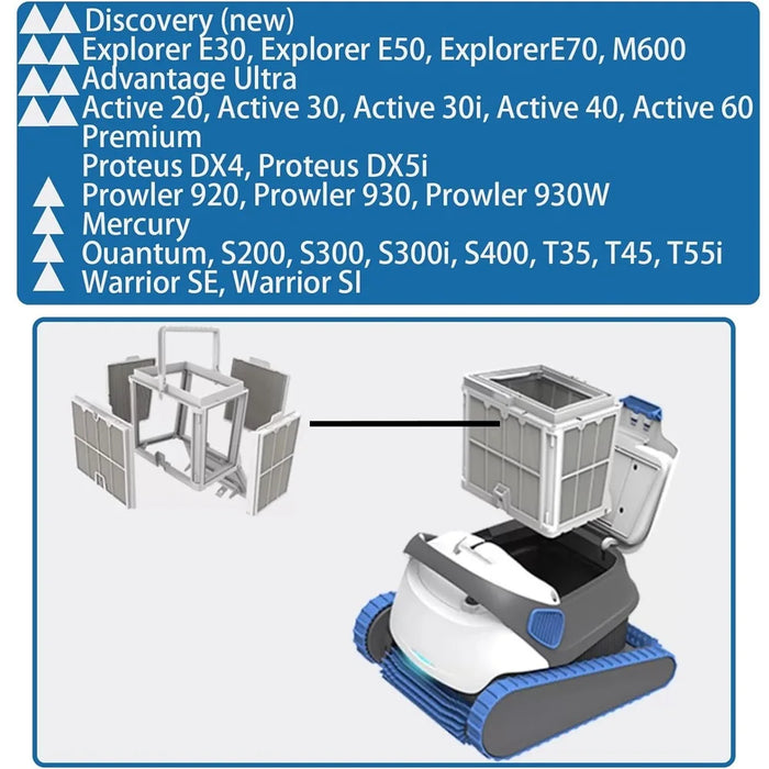 9991467-R4 Ultra-Fine Filter Panels Compatible With Dolphin S200 Robotic Pool Cleaners Pleated Cartridge Filter