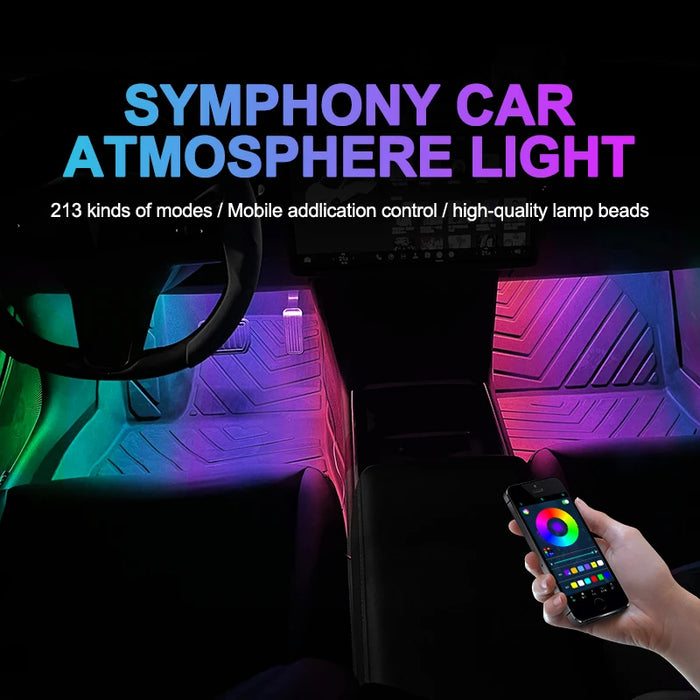 Rgb Car Interior Ambient Light Music Control
