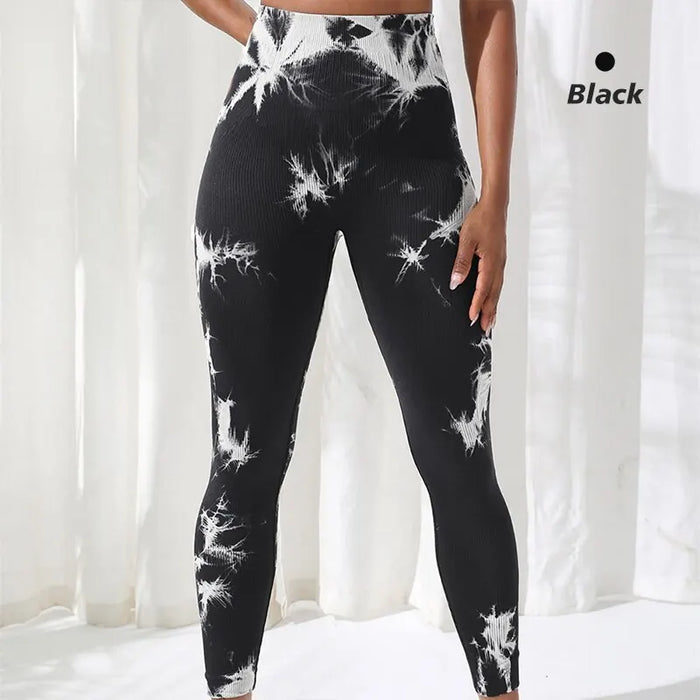 High Waist Tie Dye Yoga Leggings with Scrunch Butt Lift