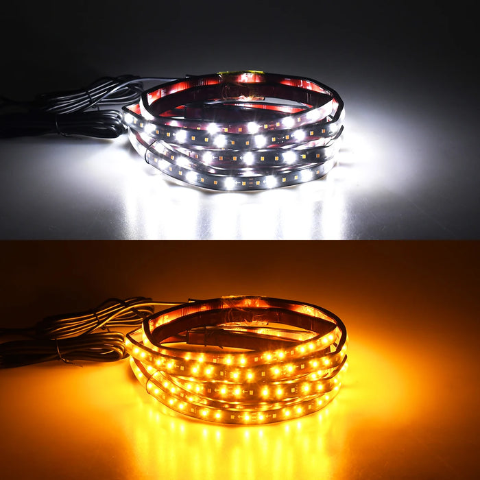 1.2 / 1.5 / 1.8M Led Drl Side Step Strip Bar Truck Running Board Lights Amber Signal Kit