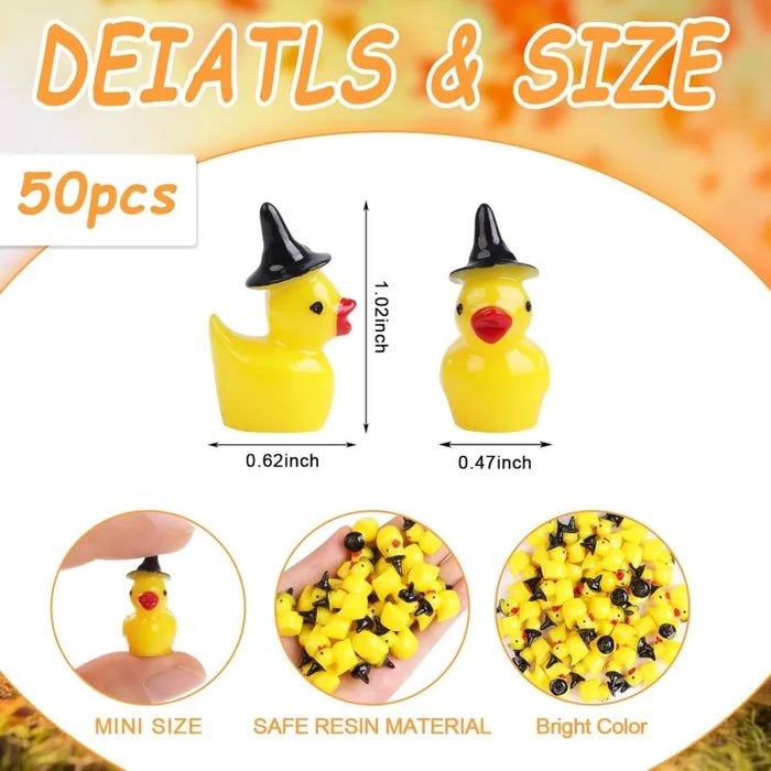 Resin Duck With Witch Hat For Miniature Crafts