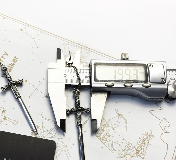 925 Sterling Silver Fantasy Sword Earrings Richly Ornamented Fine Jewelry For Women & Men