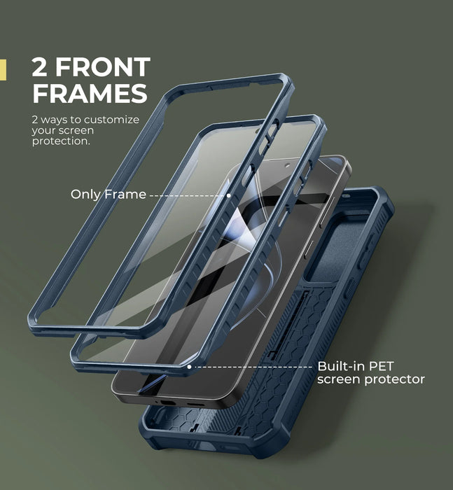 For Samsung Galaxy S25 Plus 2025 Full Body Rugged Kickstand Case With Camera Case & Built-In Screen Protector