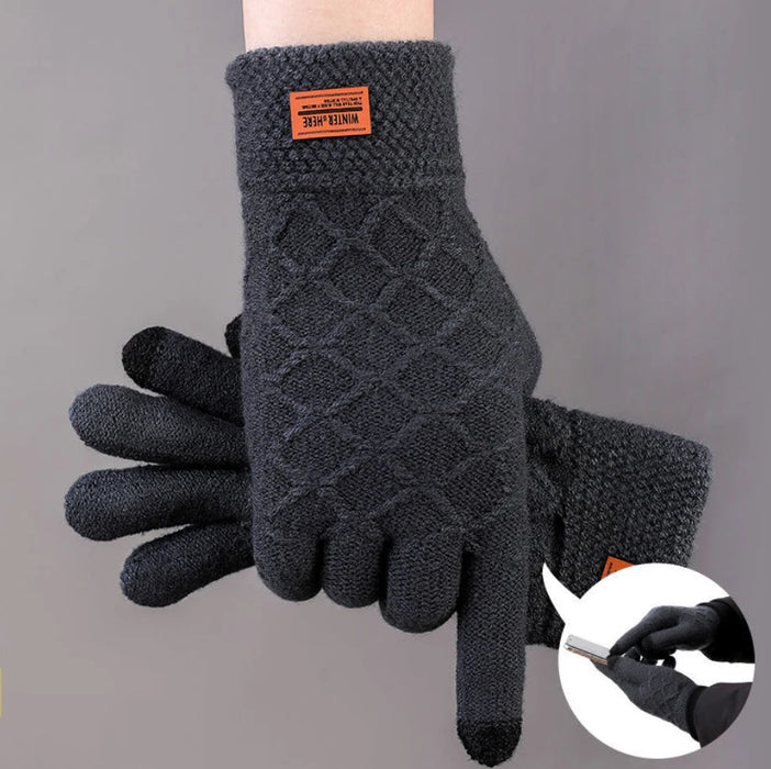 Thick Wool Touch Screen Gloves For Men