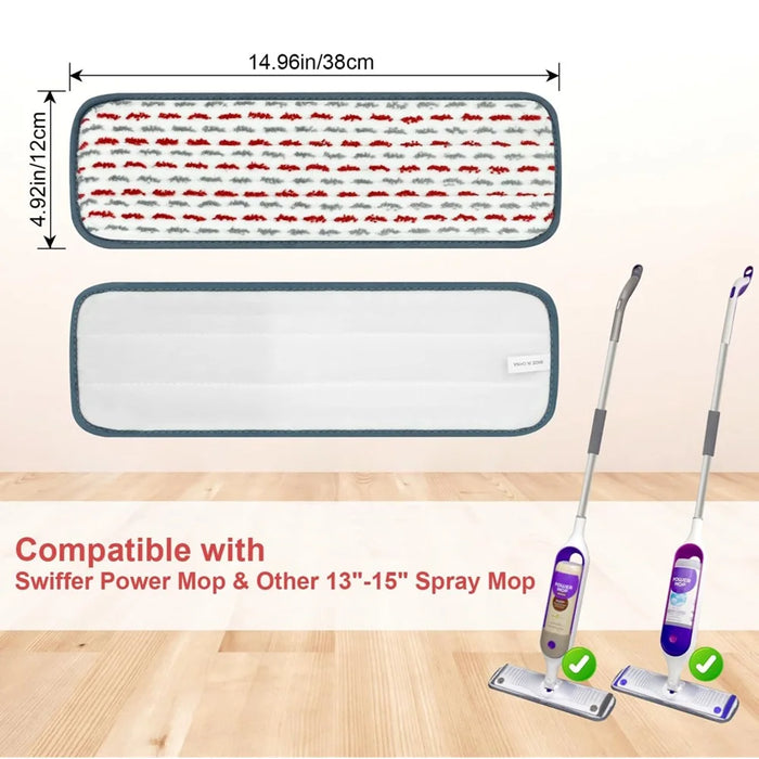 4 Pack Thicker Microfiber Mop Pads Compatible With Swiffer Power Mop Wet Pads For Floor Cleaning Reusable & Washable Pads