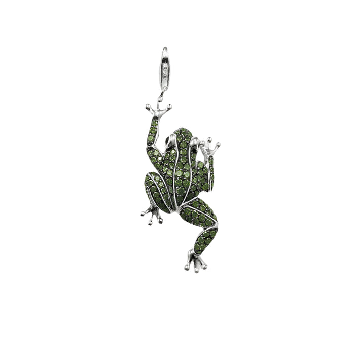 925 Sterling Silver Frog Green Eva Pendant Fashion Accessory For Women & Men