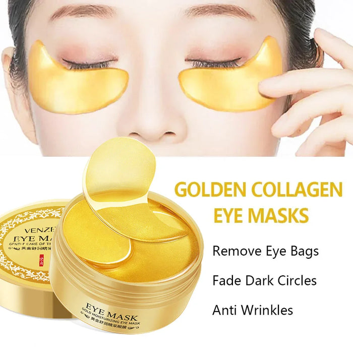60 Piece Seaweed Gold Collagen Eye Mask Anti Dark Circles & Bags Moisturizing & Anti Aging Eye Patches