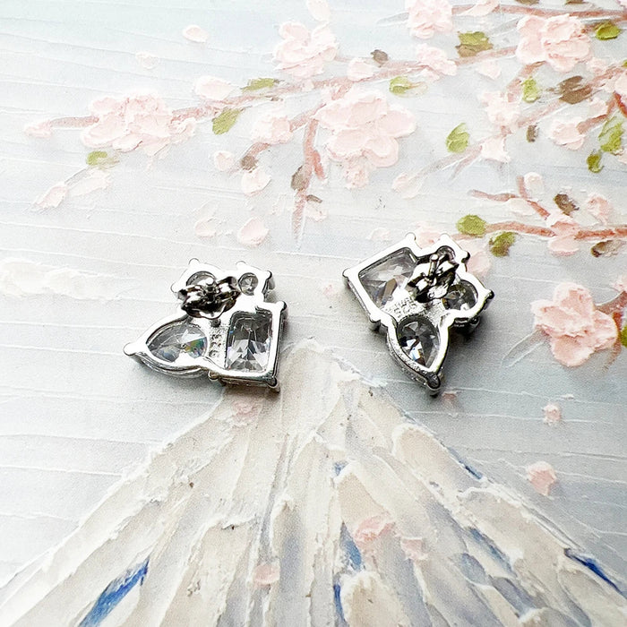 925 Sterling Silver Geometric Ear Studs For Women Romantic Gift