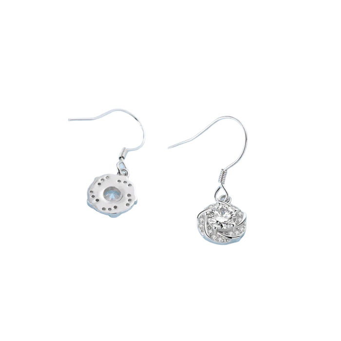 925 Sterling Silver Sparkling Gemstone Drop Earrings