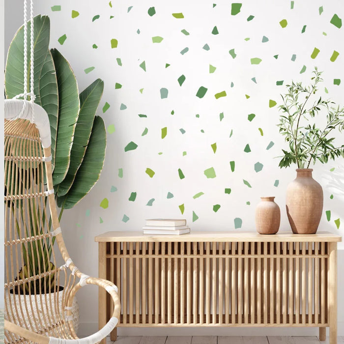 Green Terrazzo Pattern Wall Decals For Living Room Or Bedroom
