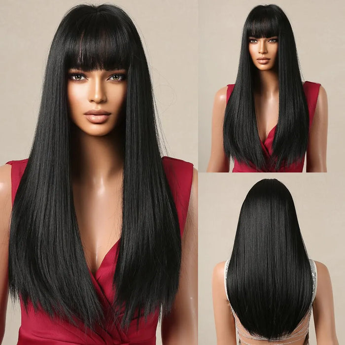 Long Straight  Synthetic Wig for Women Heat Resistant