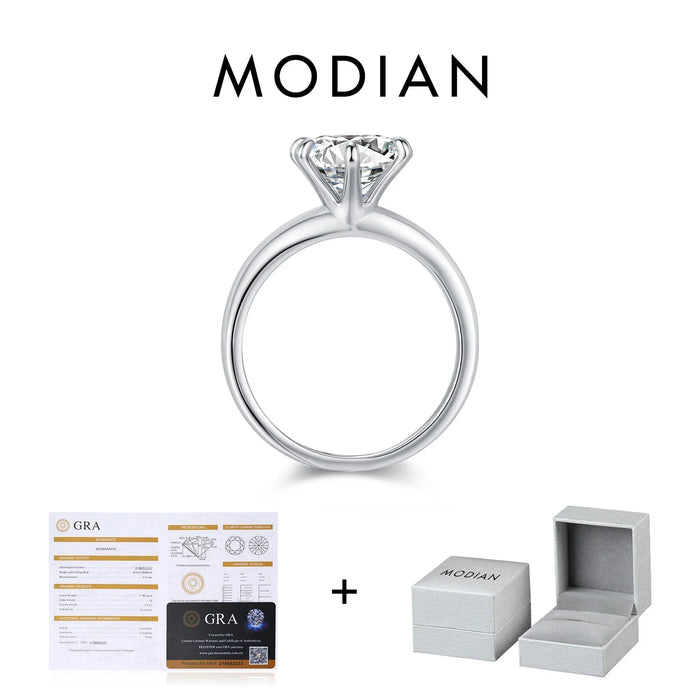 925 Sterling Silver 2Ct D Vvs1 Moissanite Crown Ring