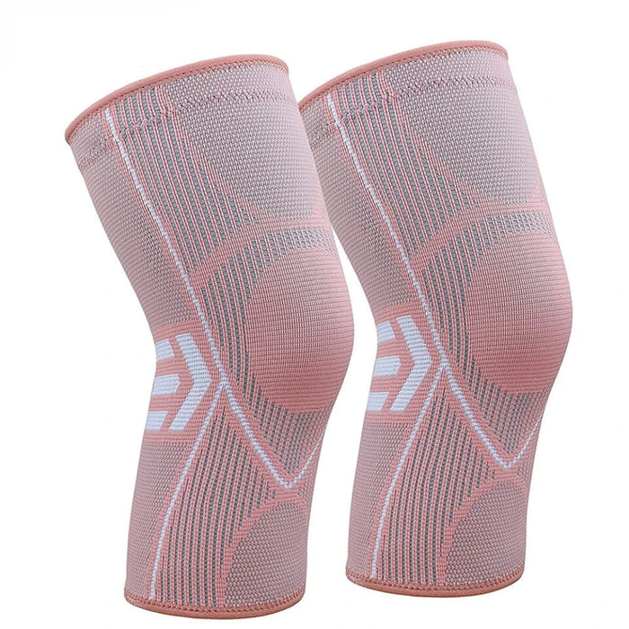Pair of Breathable Compression Knee Support Sleeve Gym & Sports Protector