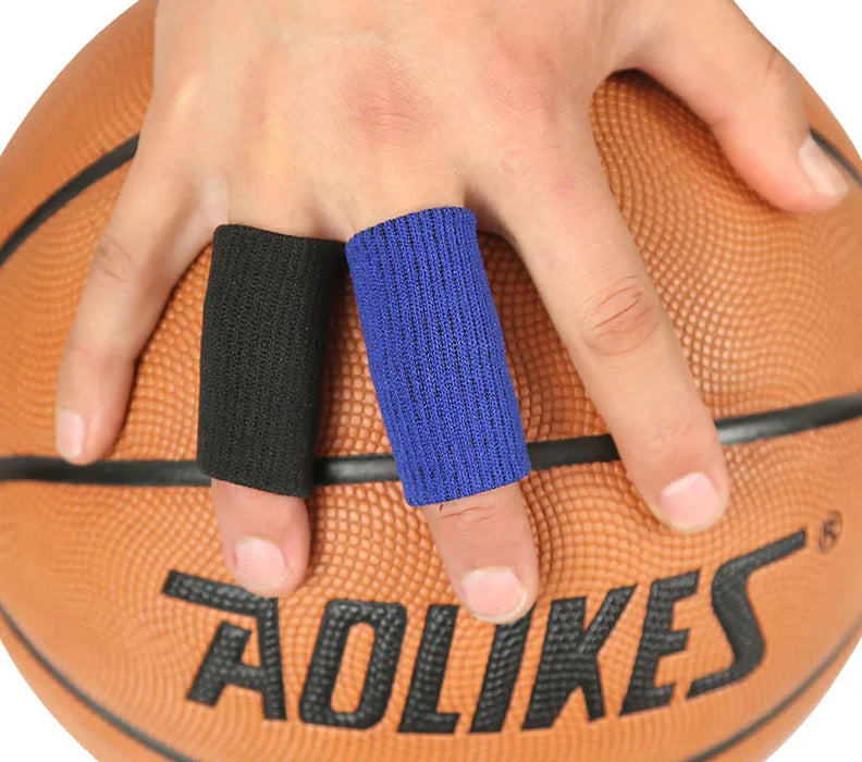 10Pcs Elastic Finger Sleeves For Basketball Volleyball Badminton Sports Safety Thumb Brace