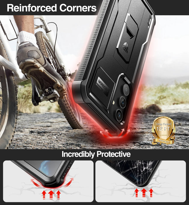 For Samsung Galaxy A54 5G 2023 Full-Body Rugged Holster & Kickstand Shockproof Case With Built-In Screen Protector