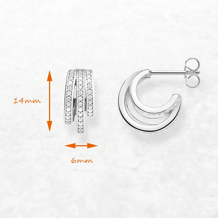 925 Sterling Silver Vintage Hinged Hoop Earrings Women Fine Jewelry