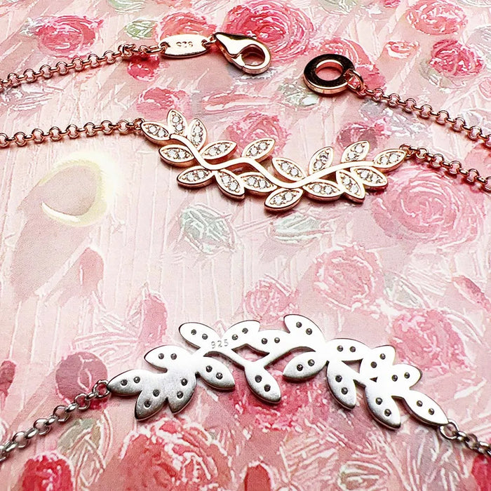 925 Sterling Silver Romantic Gift Tendrils Necklace Link Chain For Women