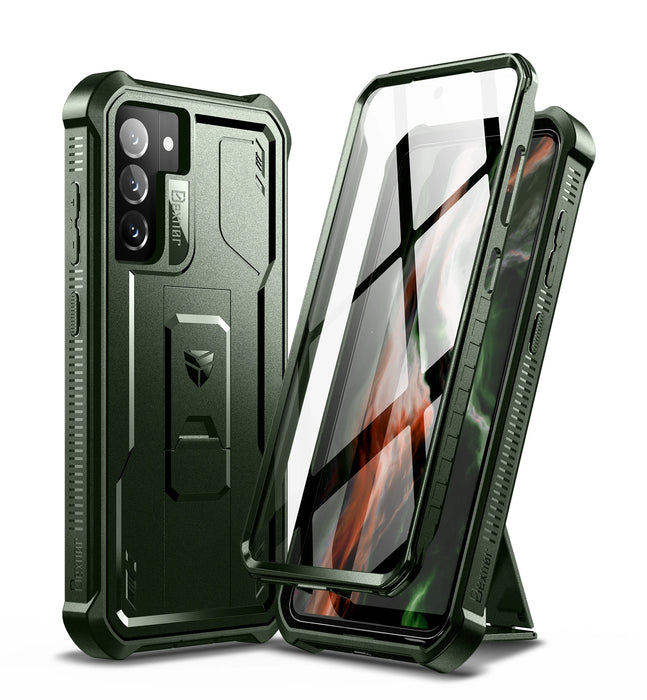For Samsung Galaxy S21 Fe Shockproof Holder Shell Armor Rugged Military Bracket Case With Built-In Screen Protector