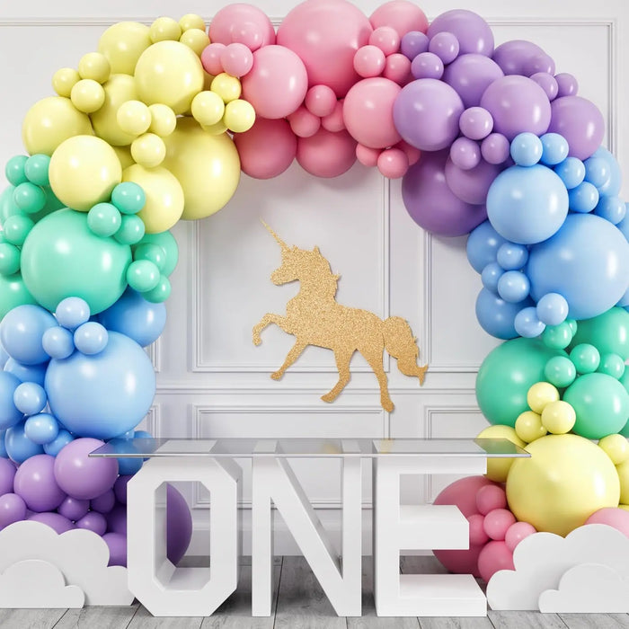 Mixed Size Soft Colour Balloon Garland Set & Balloon Arch Easter Spring Rainbow Party Balloons Unicorn Balloons For Parties