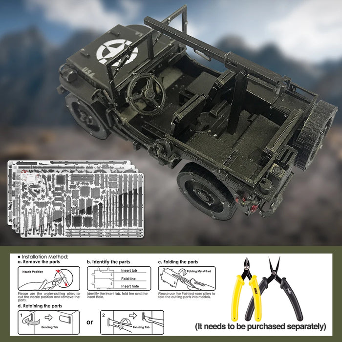 Metal Willys Mb Suv 3D Puzzle Kit For Adults