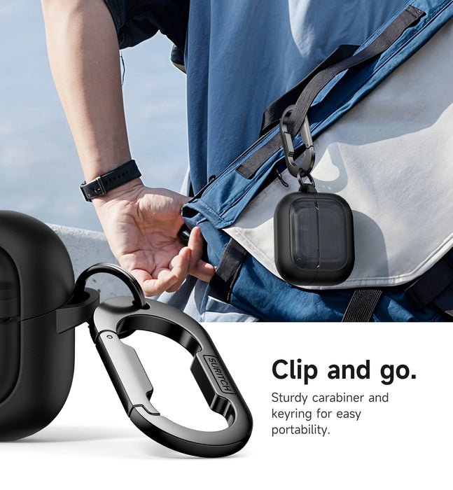 For Samsung Galaxy Buds 3 Pro / Galaxy Buds 3 Magnetic Bumper Rugged Shockproof Protective Case With Anti-Lost Keychain