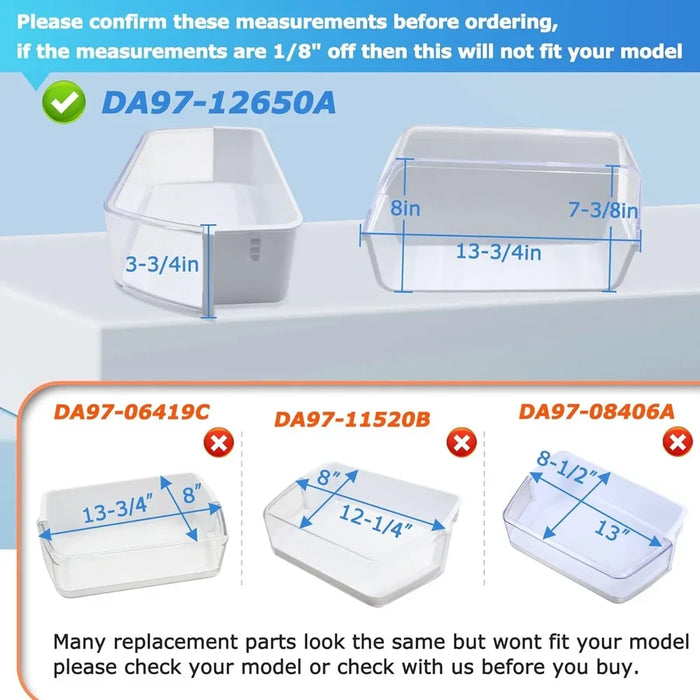 Da97-12650A Refrigerator Door Shelf Bin Right For Samsung Refrigerator Parts Rf260 Rf261 Rf263 Replaces Da63-06963 Da63-07104A