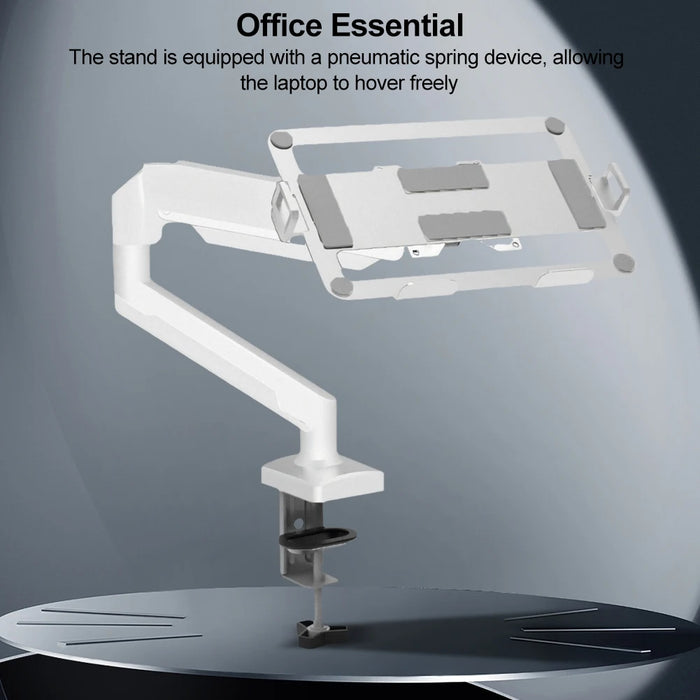 Aluminum Desktop Mount Fully Adjustable Laptop Desk Mount 2-9Kg Gas Spring Arm Up To 17.3 Inch Laptop Tray Desktop Stand Clamp