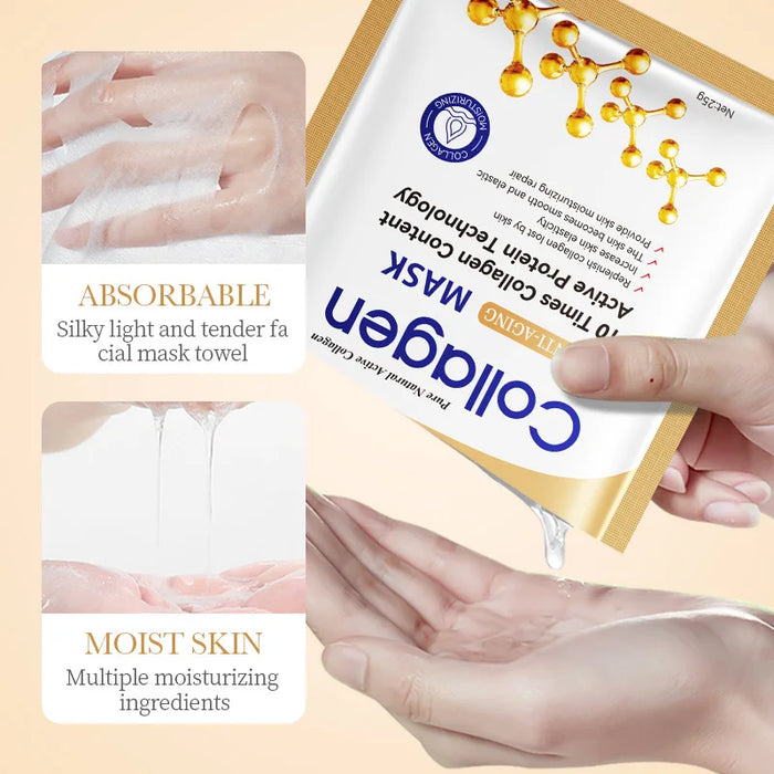 5 / 10 Piece Hydrating Collagen Face Mask
