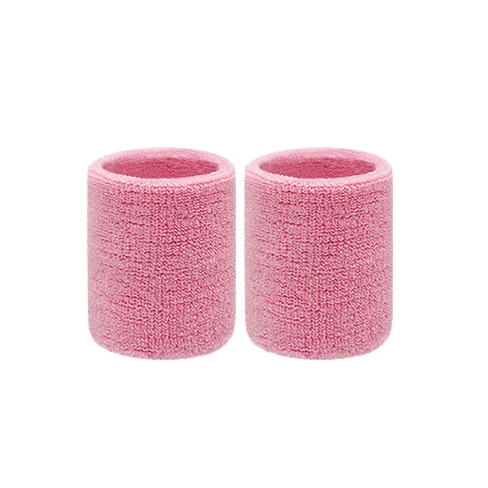 Pair of Sport Wristbands Cotton Sweatband For Tennis Basketball Running Gym