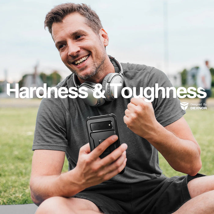 For Google Pixel 6 360 Degree Full Protect Heavy Duty Protection Armor Shockproof Case With Bracket & Built-In Screen Protector