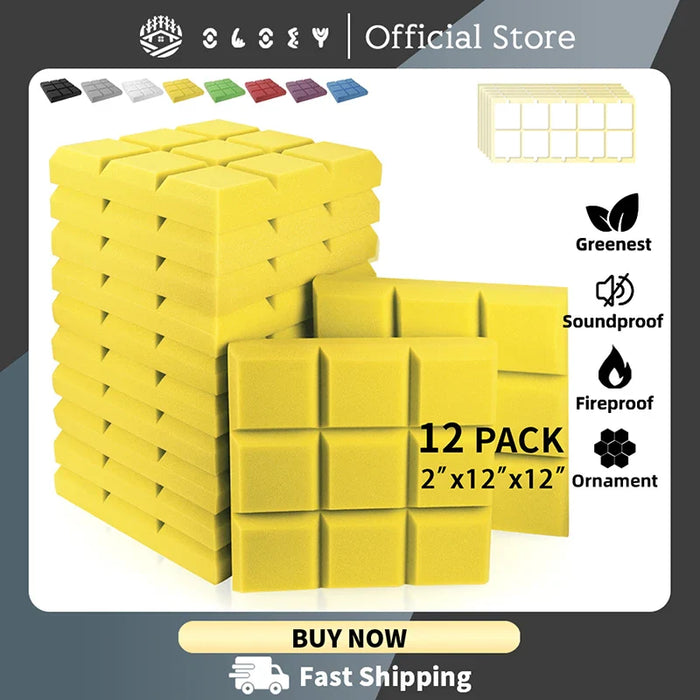 12 Pieces Acoustic Seal For Apartment Doors Soundproofing Foam Panels For Music Studios And Home Insulation