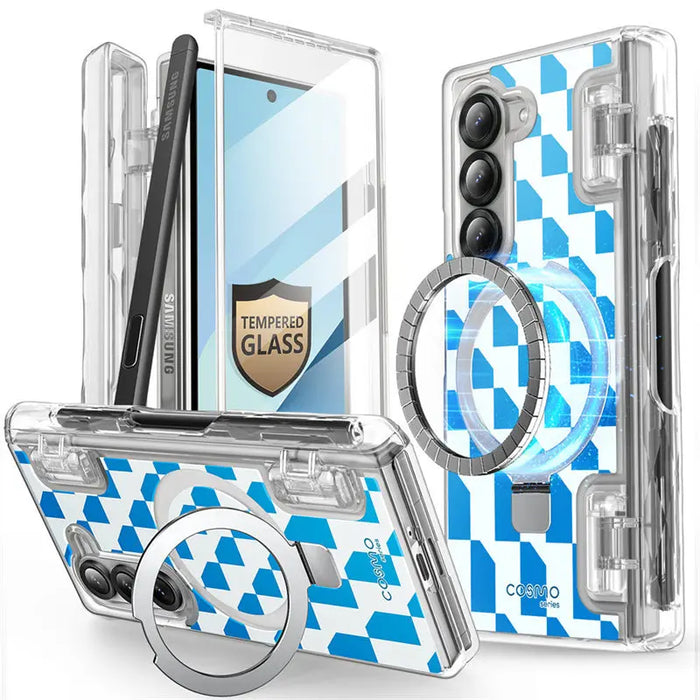 For Samsung Galaxy Z Fold 6 Cosmo Full Protective Hinge Protection Magnetic Case With Magsafe Stand & S Pen Holder