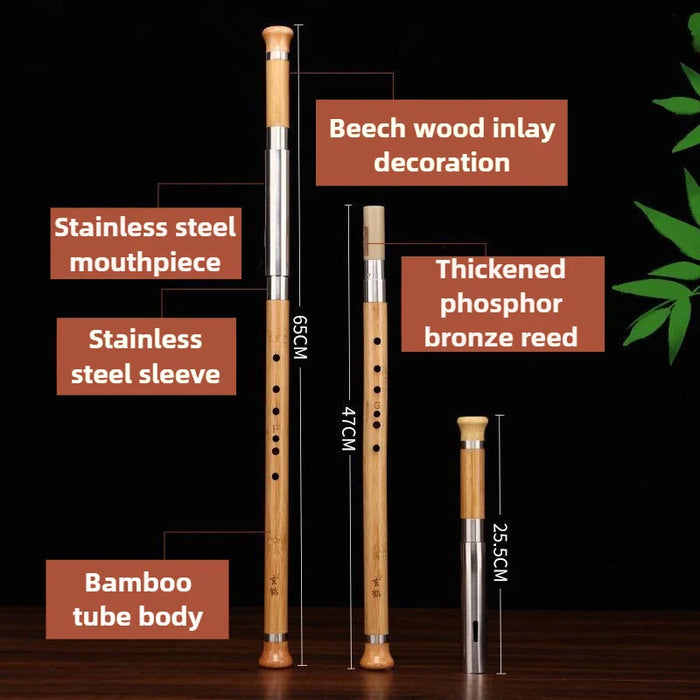 2 Section Bamboo Bawu Flute For Chinese Traditional Music