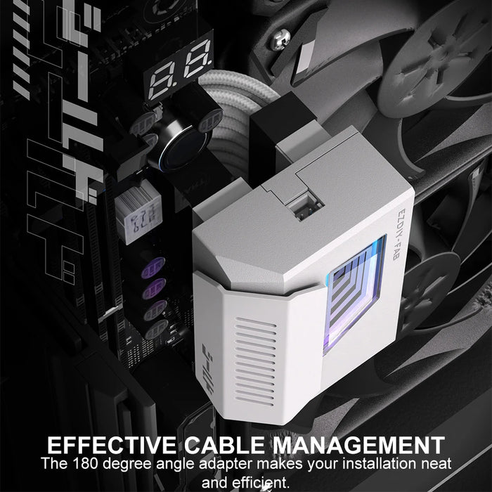 Atx 24 Pin To 90 / 180 Degree Power Plug Adapter Argb Light Mainboard Motherboard Power Supply Cable Modular For Motherboard Pc