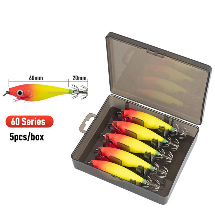 5Pcs Luminous Squid Jig For Saltwater Fishing