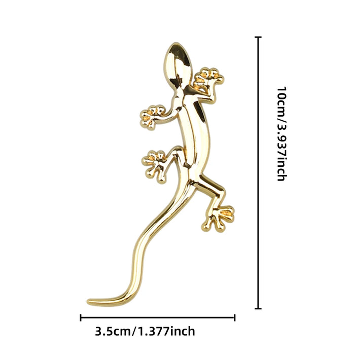 3D Metal Gecko Badge Emblem Sticker For Cars Reflective Decal Auto Accessory