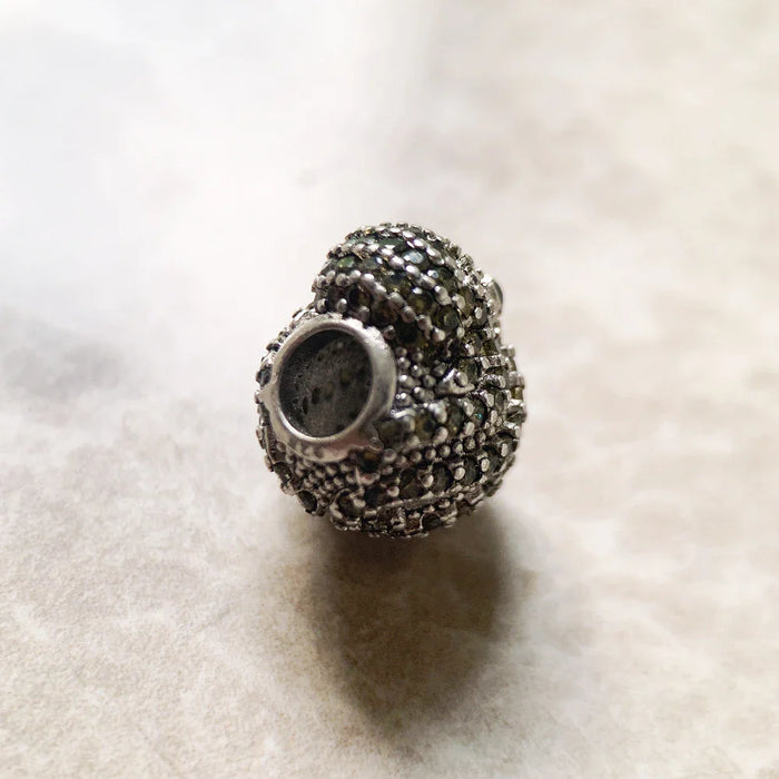 925 Sterling Silver Dark Green Octopus Bead Charm For Women & Men