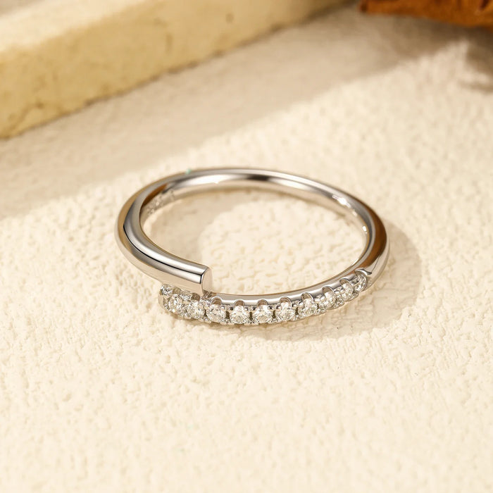 925 Sterling Silver Sparkling Geometric Eternity Band For Women