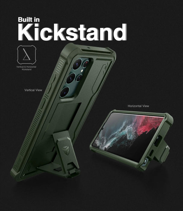 For Samsung Galaxy S22 Ultra 5G Full Body Bumper Military Grade Armor Shockproof Shell Case With Built In Screen Protector