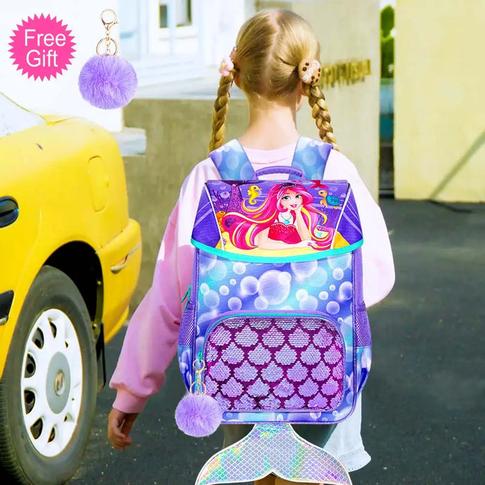 3 Piece Mermaid Backpack Set For Kids