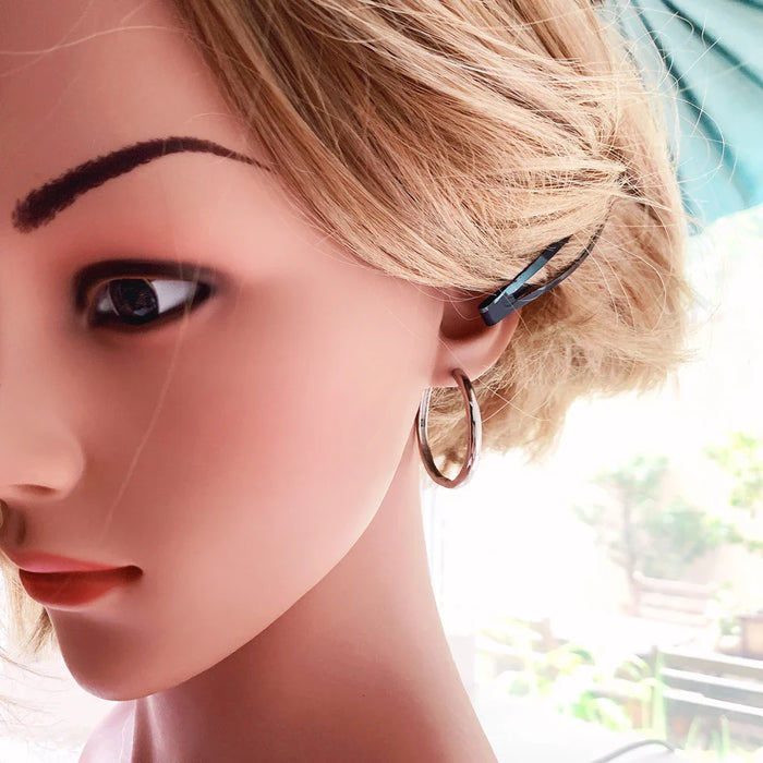 925 Sterling Silver Large Creole Hinged Hoop Earrings Europe Style Glam Jewelry For Women & Men