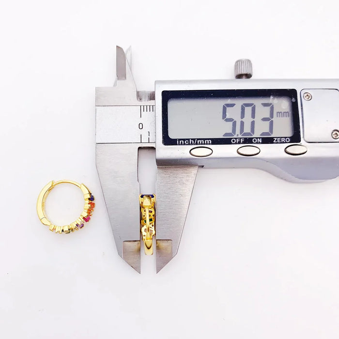 925 Sterling Silver Colourful Stone Hoop Earrings European Style Fine Jewelry For Women Bohemian