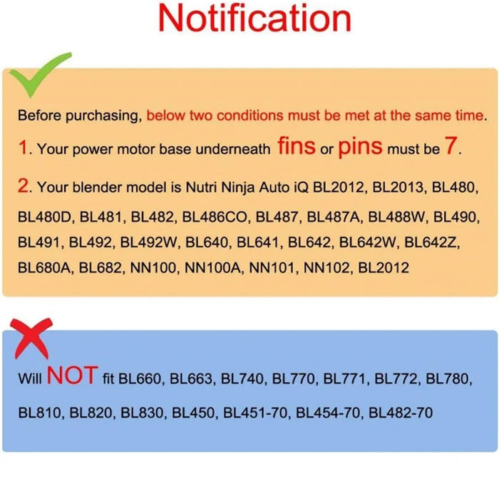 7 Fins Blender Blade Compatible With Ninja Blender Blade For Ninja Auto Iq Bl682-30 Bl642-30 Bl450-30 Bl482-30 Bl687Co-30 Ect.