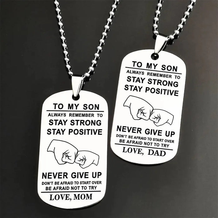 Stainless Steel Son Tag Necklace