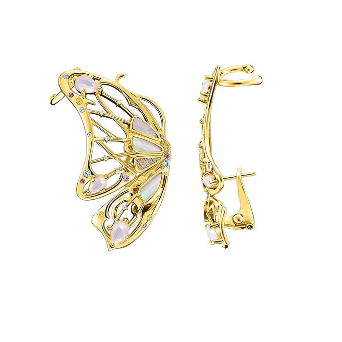 925 Sterling Silver Boho Butterfly Ear Cuff Earrings For Women